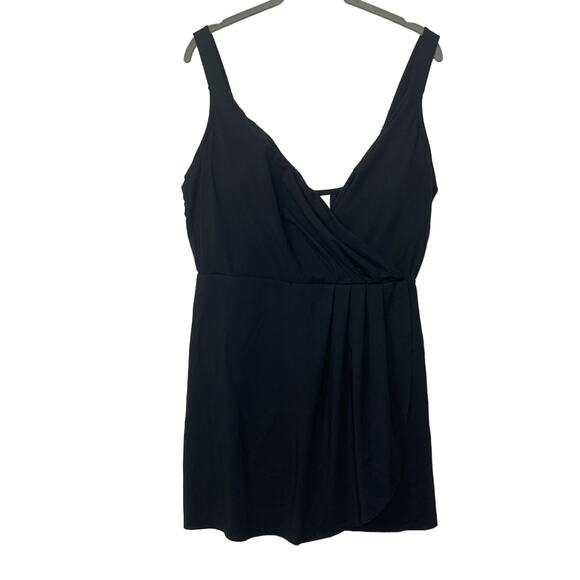 Anne Cole Women's Plus Size Surplice Mio Swim Dress in Black  16W - Picture 1 of 9